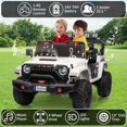 thumbnail image 4 of EastVita 24V Ride On Toys for Big Kids, 4WD 2 Seater Ride On Cars with Remote Control, Adjustable Footwell Electric Vehicle, 3 Speeds, Led Lights, Bluetooth White, 4 of 9