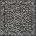 thumbnail image 3 of JONATHAN Y SANTA MONICA 3' Square Area Rug, Charleston Vintage Filigree Textured Weave - Black/Gray, SMB106G-3SQ, 3 of 4