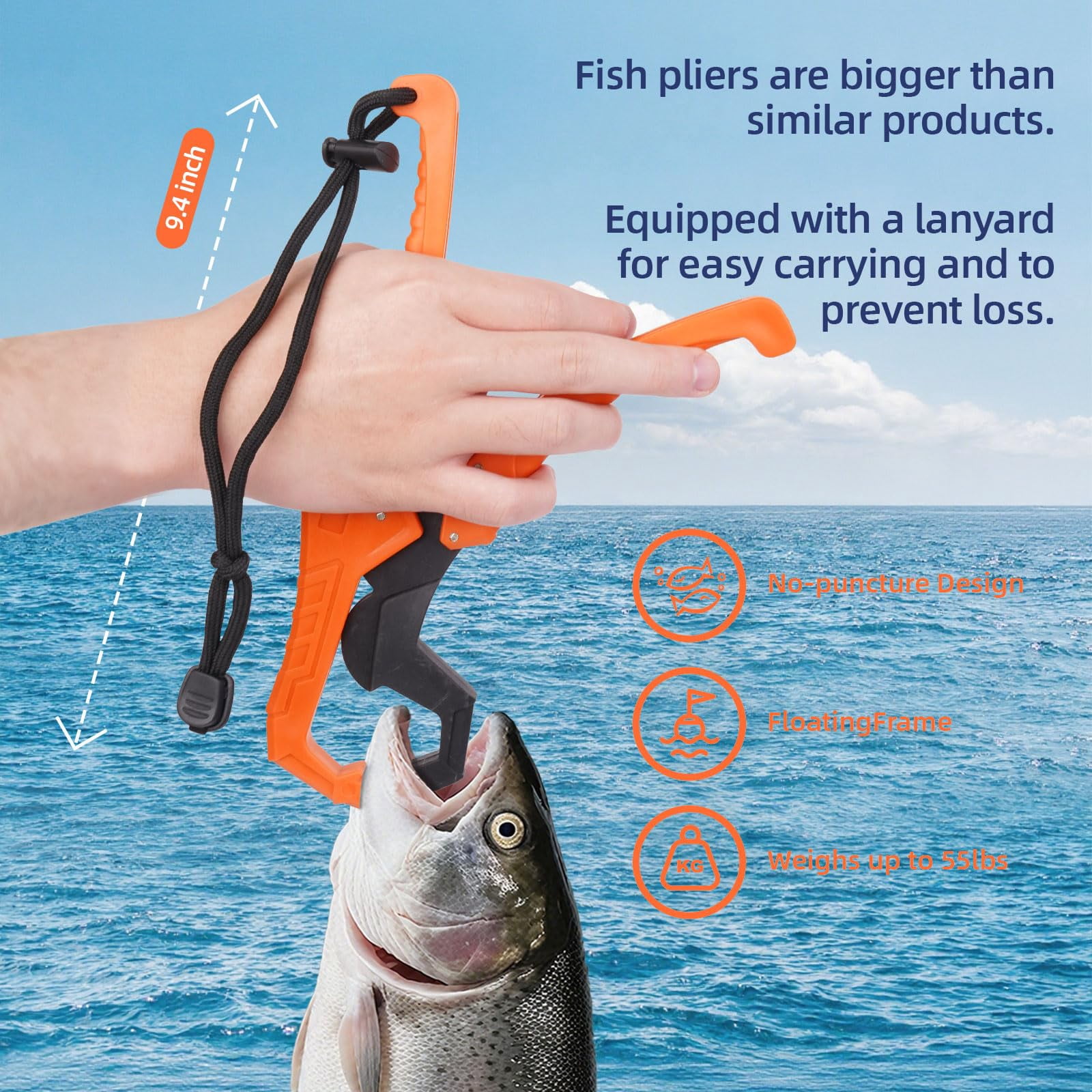 Fishing Kit Filleting Hook Remover Fish Grip  Line Scale Pliers With Lanyards Not Include