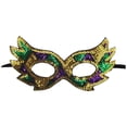 thumbnail image 1 of Maquillaje de carnaval para hombres y mujeres adultos, collar morado y verde, disfraz de festival, ropa de cosplay para hombres y mujeres, 1 of 2