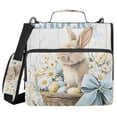 thumbnail image 2 of Zipper Binder Wood Board Bunny Daisy 1.5 Inch Binder Folder Bag with Shoulder Strap and Handle, 2 of 8