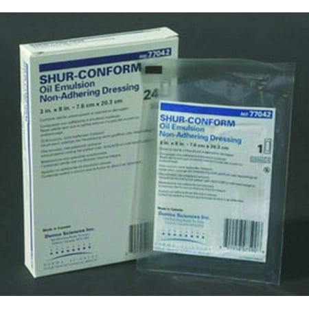 Oil Emulsion Impregnated Dressing McKesson 3 X 8 Inch Acetate Gauze USP White Petrolatum  ''Box of 24'' 4 Pack