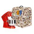 thumbnail image 2 of ZIATUBLES Kitchen Mixer Cover Coffee Chocolate Khaki Print Dust Cover for 4.5-5 Quart Stand Mixer with Front Pockets Multi-Functional Mixer Attachments Organizer Accessories, 2 of 7