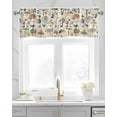 thumbnail image 2 of Mushroom Linen Curtain Valance for Bedroom/Bathroom/Kitchen/Office/Living/Dining Room Windows,Vintage Forest Aesthetic Colorful Plant Rod Pocket Topper Drapes Decorative Cafe Drapery Panel 42x12, 2 of 6