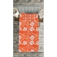 thumbnail image 3 of Ambesonne Orange Quilted Bedspread Set 2 Pcs, Hawaiian Summer Hibiscus, Twin Size, Orange White, 3 of 3