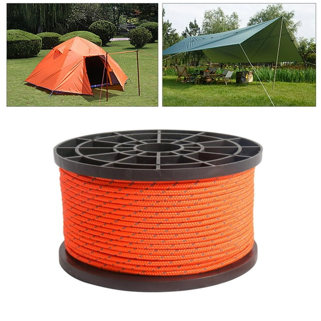 Auvent de Tente Guyline Réfléchissant de 55 Yards, Corde de Gazebo, Guide de Camping, Orange