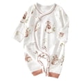 thumbnail image 4 of Newborn Baby Girl Fall Outfit Romper Long Sleeve Jumpsuit Bodysuit Elastic Waist Pants Infant Clothes, 4 of 4