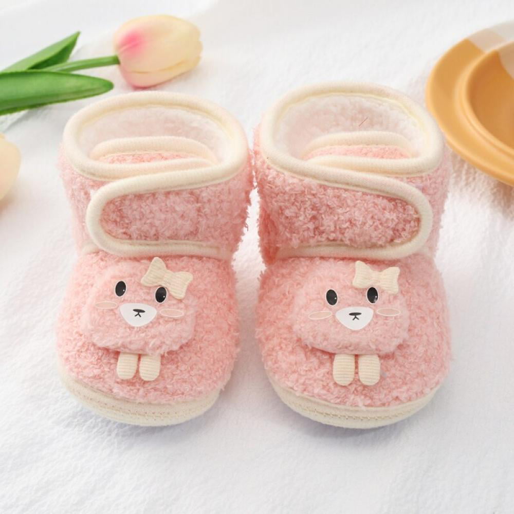 Toddler Baby Cartoon Crib Winter Warm Boots  Boys Girls Prewalker Soft Shoes
