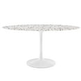 thumbnail image 2 of Modway Lippa 60" Oval Terrazzo Dining Table in White White, 2 of 7