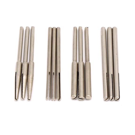 10/12 Pcs 2.35/3mm Shank Sandpaper Clamp Split Mandrel Convenient Split Mandrel Tapered Sandpaper Holder for Rotary Tool