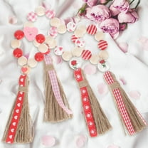 Toyvian Wood Napkin Holder Heart Shaped Beaded Material 4Pcs