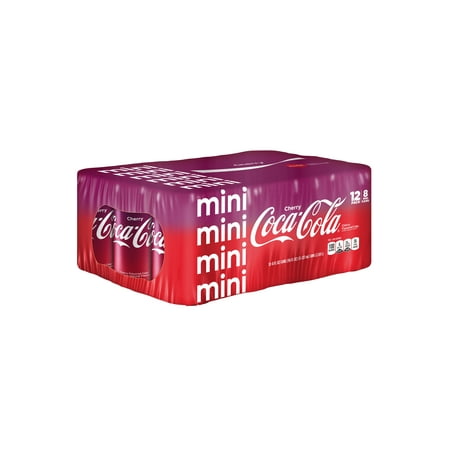 Coca-Cola Cherry Mini Soda Pop Soft Drink, 8 fl oz, 12 Pack Aluminum Cans