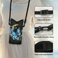 thumbnail image 5 of SEANATIVE Mini Crossbody Cellphone Bag for Women Water Resistant Small Phone Wallet Purse with Shoulder Strap Phone Case for iPhone 11/10/9, 8'' x 4'', Blue Butterfly Flowers Moon Black, 5 of 7