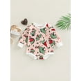 thumbnail image 2 of hirigin Baby Boy Christmas Romper, Long Sleeve Crew Neck Dinosaur Print Fall Bodysuit for Casual Daily, 2 of 7