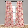thumbnail image 5 of Ambesonne Pink Curtains, Dahlias Floral, Pair of 28"x84", Pink Yellow, 5 of 5