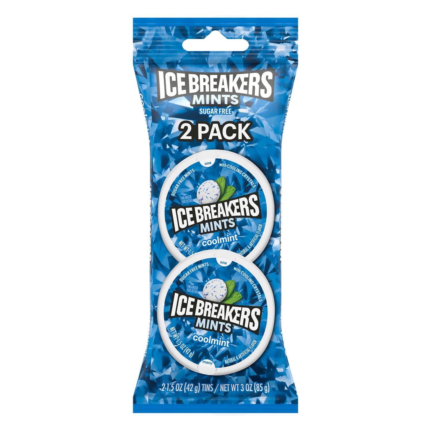 (3 pack) Ice Breakers Coolmint Sugar Free Mints, Tins 1.5 oz, 2 Count