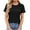 Womens Tops Short Sleeve-Black, variant on Homenesgenics Womens Tops under $5 Women's New Short-sleeved Round Neck Lace Splicing Solid Color Casual Blouse Black XXL