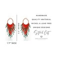 thumbnail image 4 of Colorful Bead Dangles, Cowboy Chic Earrings for Women, Boho Handmade Red, Gold, Turquoise Earrings, Ethnic Dangling Beads Design, Gift-Ready, Perfect for Concerts & Festivals - Red Teal Bead, 4 of 7