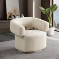 thumbnail image 2 of Meridian Furniture Niya Beige Linen Textured Fabric Swivel Accent Chair, 2 of 11