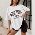thumbnail image 2 of Afdoent Womens T Shirts Letter Printed Crew Neck Short Sleeve Loose T Shirt Casual Fashion Outfits Trendy Clothes, 2 of 4