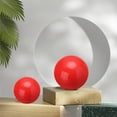 thumbnail image 3 of Gazing Ball 2.5 Inch 63mm Reflective Sphere Polished Hollow Ball Red, 3 of 7