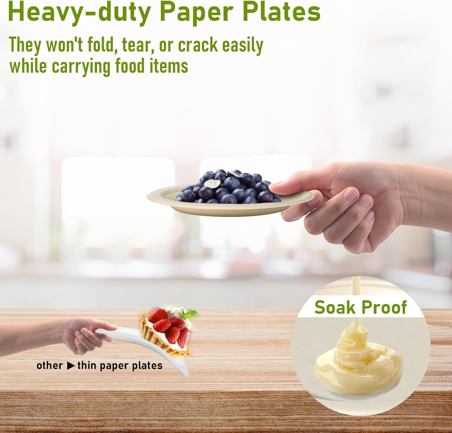 Small Eco-Friendly Disposable Paper Plates, Biodegradable Compostable Recycled Paper Dessert Plates