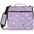 thumbnail image 2 of Zipper Binder with Shoulder Strap 2 inch 3 Ring Waterproof File Folder Organizer Bag 500 Sheet Cat Face and Rainbows Pattern, 2 of 8