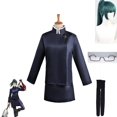 thumbnail image 1 of Anime Jujutsu Kaisen Cosplay Costume Maki Zenin Wigs Top Skirt Zenin Maki Glasses Halloween Party Women Uniform yaoshenbao LED, 1 of 2