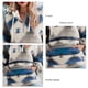 thumbnail image 5 of Mujeres V Masajeadores de cuello HOODIE pullover Tops casual moda manga larga cordón impreso sudadera con bolsillo azul XL, 5 of 6