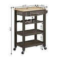 thumbnail image 4 of Ellaine 4 Tier Butcher Block Kitchen Cart with Drawer and Wine Rack, Wirebrush Dark Gray/Butcher Block, 4 of 11