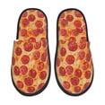 thumbnail image 2 of KLL Pizza Slippers for Women Men House Slip on Indoor Outdoor Bedroom Furry Fleece Lined Ladies Comfy Anti-Skid Rubber Hard Sole-Medium, 2 of 8