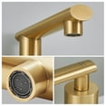 thumbnail image 5 of IVV 8 Inch 3-Hole 2 Handles Low-Arch Widespread Bathroom Sink Faucet with Metal Pop-Up Drain and Water Supply Hoses for Lavatory, Brushed Gold, 5 of 7