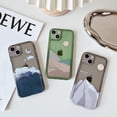 thumbnail image 2 of Case for iPhone 13 6.1 inch, Clear Soft Bumper Protective Retro Color Snow Mountain Moon Transparent Phone Case - Black Cloud, 2 of 4