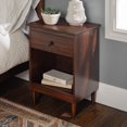 thumbnail image 1 of Walker Edison Russ Mid Century Modern 1-Drawer Solid Wood Nightstand Set, 2 Pack, Walnut, 1 of 2