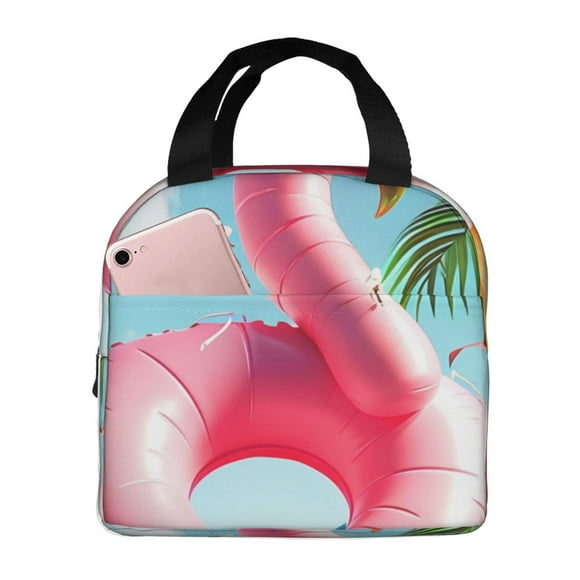 Disketp Tropical Flamingo Pool Float Bolsa Térmica para Almuerzo para Hombre y Mujer, Ideal para Trabajo, Senderismo y Picnic