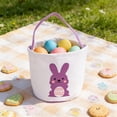 thumbnail image 1 of yulier Easter Basket, Easter Canvas Tote Bag with Cute Rabbit Pattern, Reusable Easter Gift Bag, 1 of 6