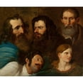 thumbnail image 3 of Franciszek Ksawery Lampi 17x15 Black Modern Framed Museum Art Print Titled - Study of Five Heads, 3 of 5