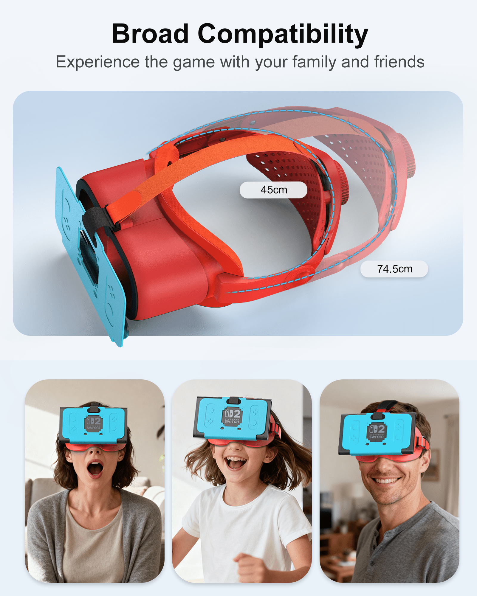 Upgraded VR Headset for Nintendo Switch 2 - Adjustable HD Lens
