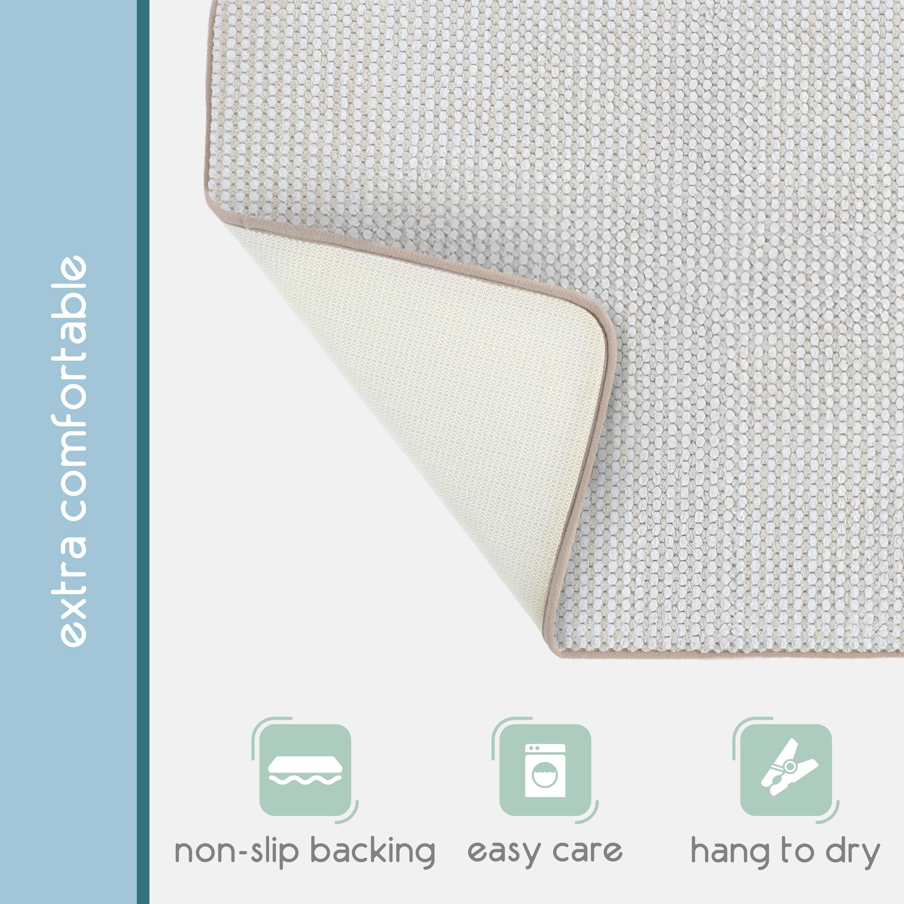 Vellux Bliss Memory Foam Bath Rug, 17" x 24", Sand