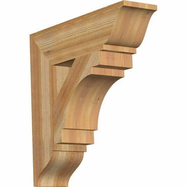 Ekena Millwork 3 1/2"W x 26"D x 26"H Merced Arts & Crafts Smooth Bracket, Western Red Cedar