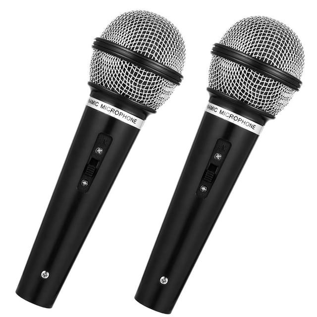 2 soportes de micrófono falsos de plástico negro Dmopipp