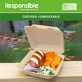 thumbnail image 3 of 8 inch Hinged Containers | Tree-Less™ Compostable Molded Fiber, 3 of 3