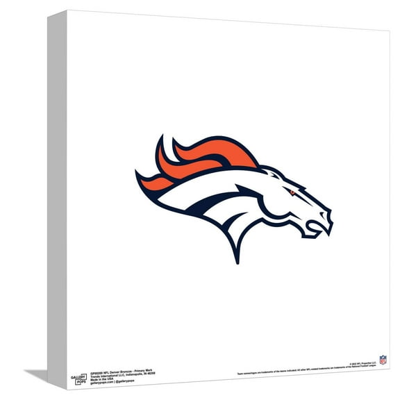 Gallery Pops NFL Denver Broncos - Primary Mark Canvas Wall Art, Unframed Version, 12" x 12"
