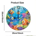 thumbnail image 2 of ZXCXRQFa Underwater Life Fish Algae Coral Reef Shark Starfish Round Wood Wall Clock, 10 Inch Battery Operated Analog Quiet Desk Clock for Home,Kitchen,Office,School,Bathroom, 2 of 7