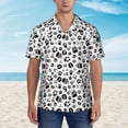 thumbnail image 4 of Balery Black Footprints Print Men's Hawaiian Shirts Short Sleeve Beach Shirt Relaxed Fit Vacation Button Down Shirts-, 4 of 8
