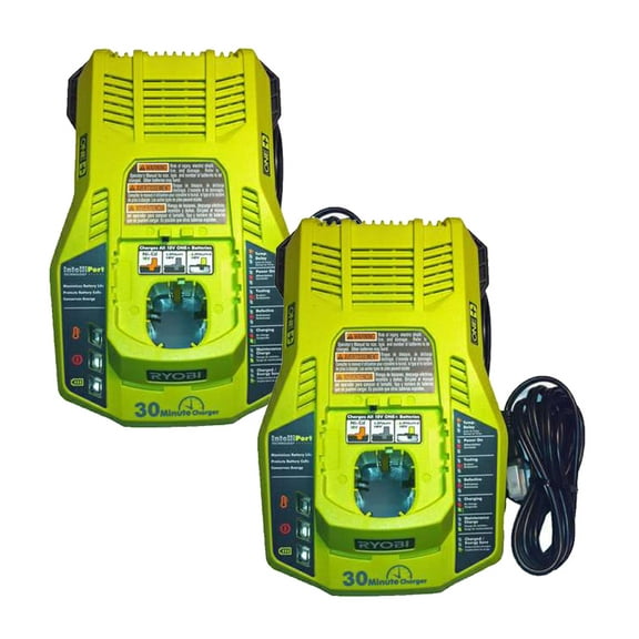 Ryobi 2 Pack Of Genuine OEM Replacement Battery Chargers # 140185010-2pk