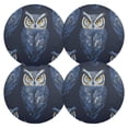 thumbnail image 3 of Round Grid Placemat ,One Sizex4, Round Placemat, PVC Plate Mat，15.4 Inch Non-Slip and Heat Resistant, Table Placemat, Dining Room Placemat Blue Owl, 3 of 7