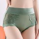 thumbnail image 3 of Gibobby Pantaletas para mujer de encaje de algodón más ropa interior de tamaño cintura sexy calzoncillos transpirables sin rastro(Verde,G), 3 of 5