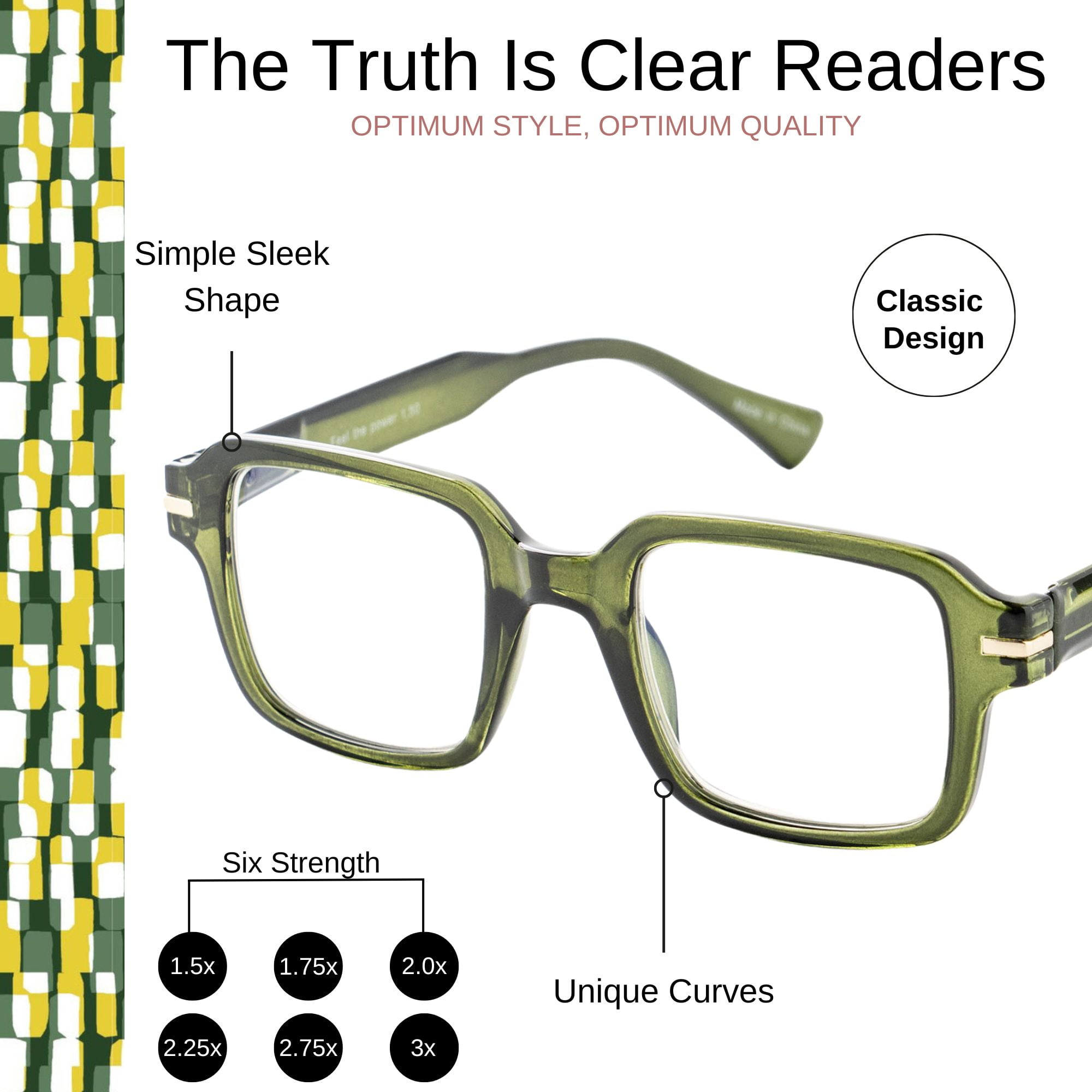 Optimum Optical Signature Blue Light Filtering Readers - The Truth is Clear, +1.75