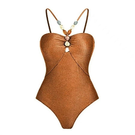 Fadeal 3 Piece Swimsuits for Women  Women Casual Abstract Floral Print 1 Swimwear+1 Cover Up Two Vintage Print Swimsuit Monokini Bikini 2 Swimsuits Two Women Beach Fashion Swimsuit A M